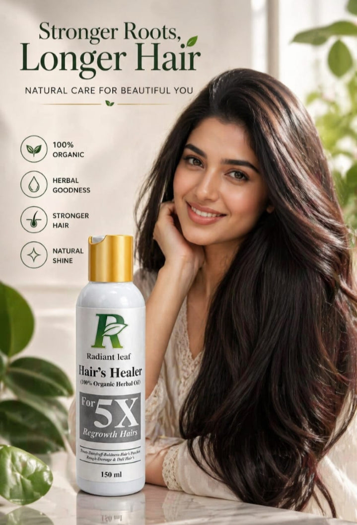 Radiant Leaf Hair Healers‘100% Organic Herbal Oil’”